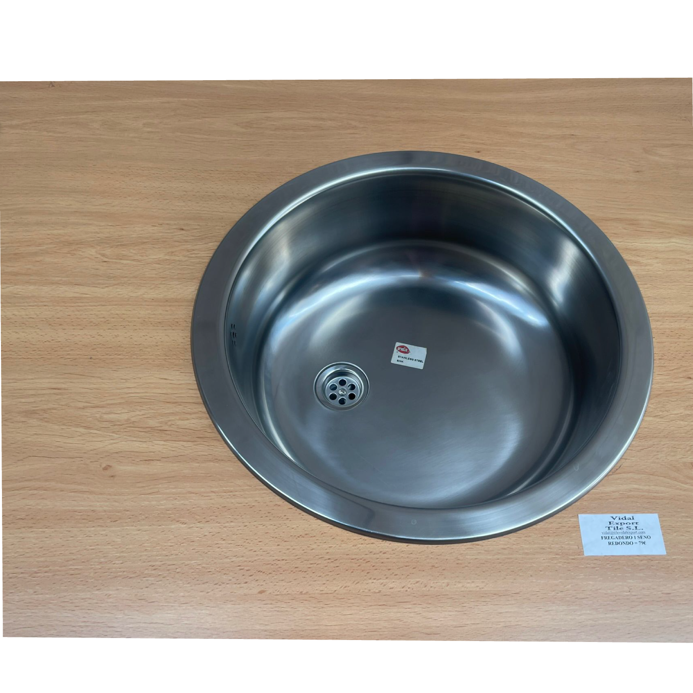 Évier rond en acier inoxydable pour cuisine – Image 2